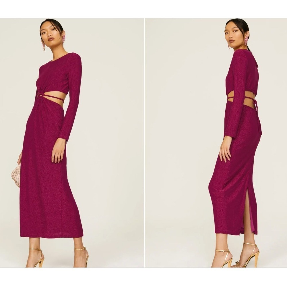 ML Monique Lhuillier Metallic Knit Dress
